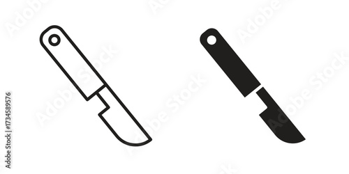 Scalpel icons in line stroke outline art and clip art
