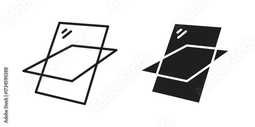 Roof window icons in line stroke outline art and clip art