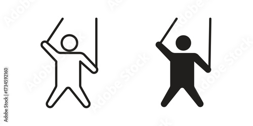 Puppet icons in line stroke outline art and clip art