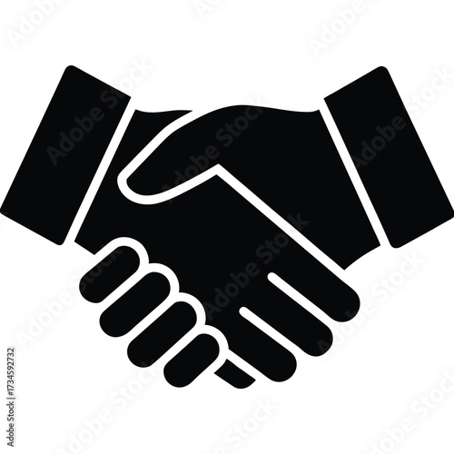 agreement handshake vector icon on white backgroun