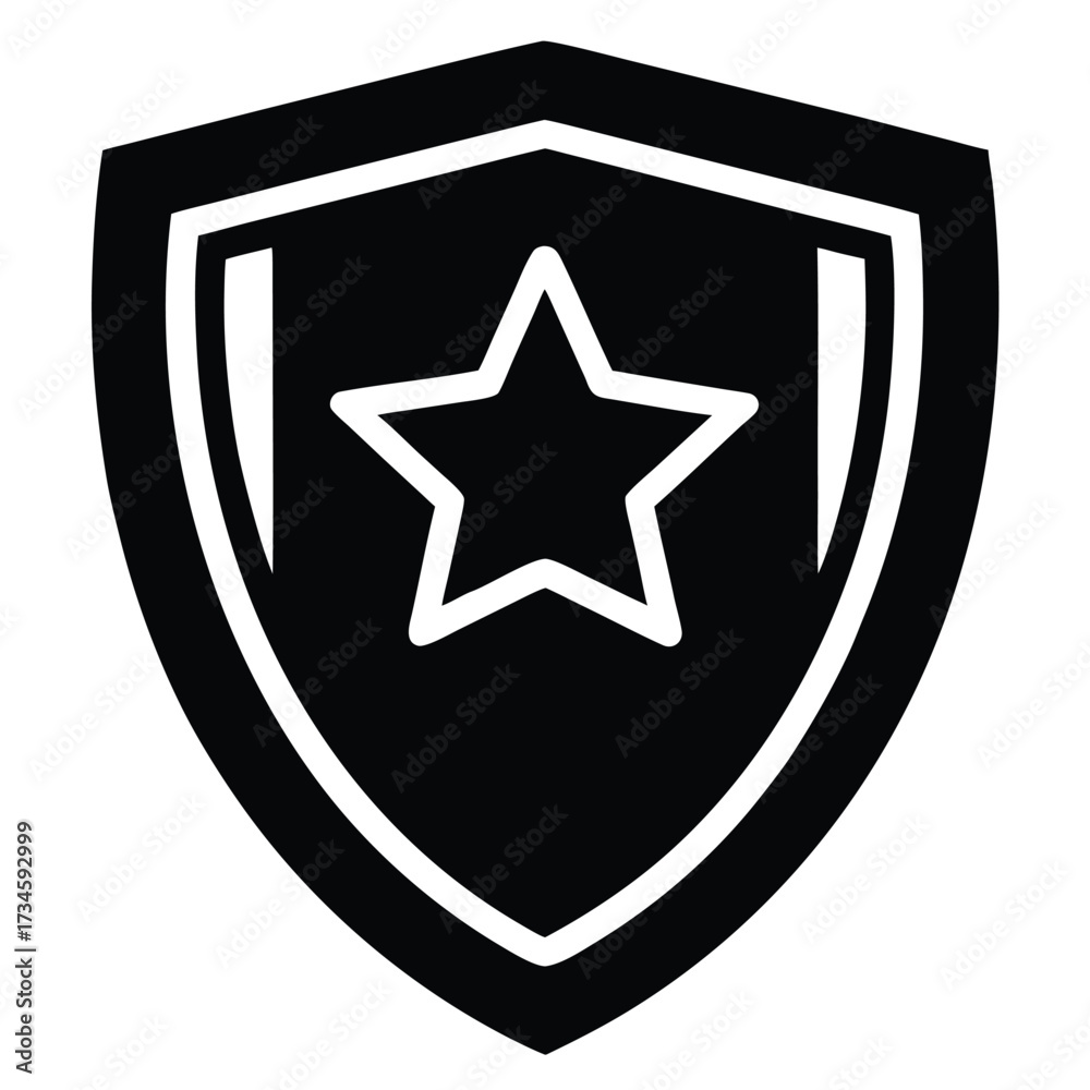 Obraz premium achievement shield vector icon on white background