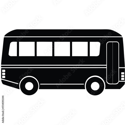 bus vector icon on white background