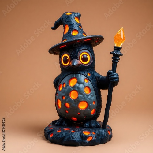 Penguin, Mythical Penguin Sorcerer Character Illustration