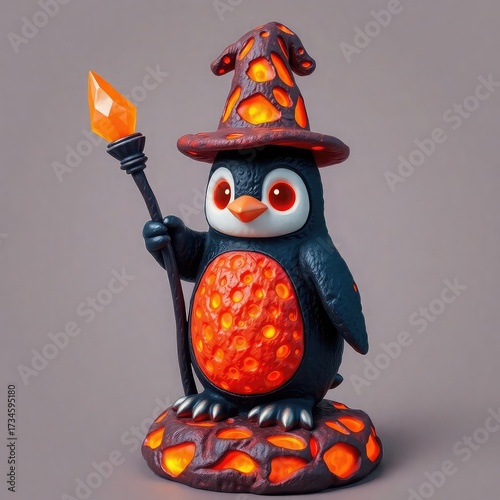 Penguin, Mythical Penguin Sorcerer Character Illustration