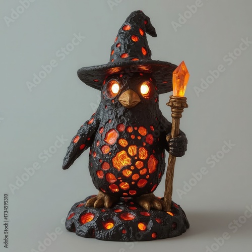 Penguin, Mythical Penguin Sorcerer Character Illustration
