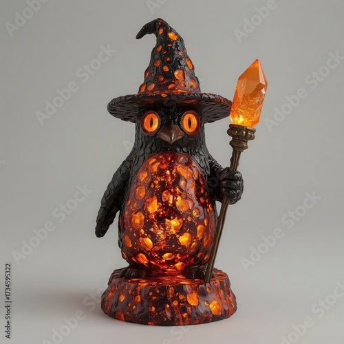Penguin, Mythical Penguin Sorcerer Character Illustration
