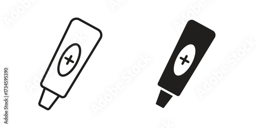 Ointment icons in line stroke outline art and clip art