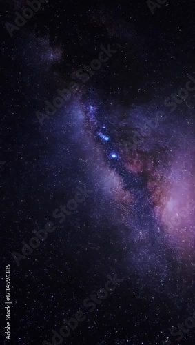 An infinite starfield moving in parallax with shining distant galaxies and realistic floating space dust. A dreamy and surreal cinematic HDR 4K space scene. Created with generative AI.