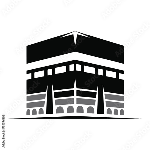 Kaaba icon, Islamic holy site, Mecca pilgrimage, Muslim faith, religious building, worship place, spiritual journey