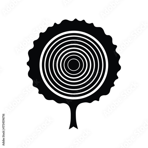 tree ring vector icon on white background