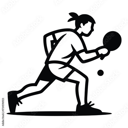 Woman playing table tennis, ping pong player in action, sport activity training, table tennis game, female table tennis player.