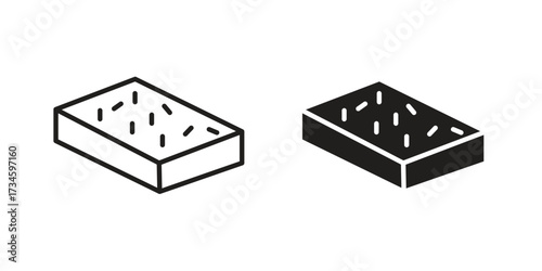 Mattress icons in line stroke outline art and clip art