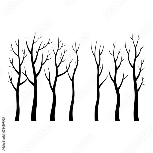 silhouette of a tree on transparent background