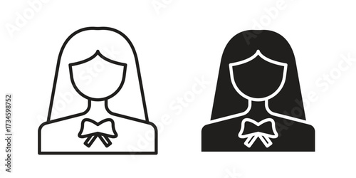 Lawyer icons in line stroke outline art and clip art