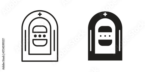 Jukebox icons in line stroke outline art and clip art