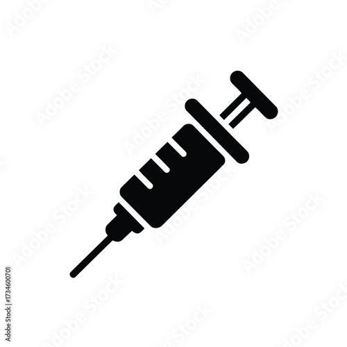 Vaccination syringe vector icon for medical use treatment injection immunization flu shot disease prevention