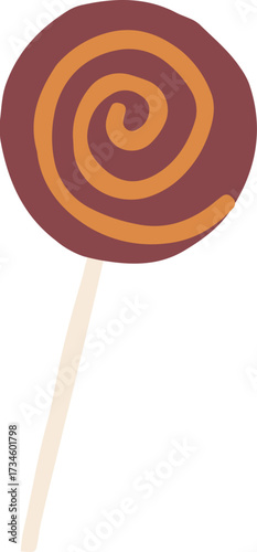 Candy lollipop clip art. Vector hand drawn cartoon illustration of trick or treat Halloween sweets