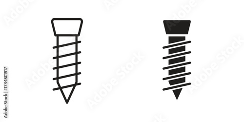 Implant Fixture icons in line stroke outline art and clip art