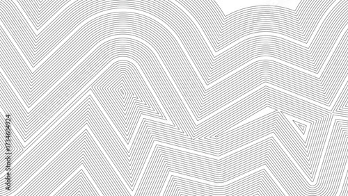 Seamless wavy line pattern. Vector liner on white background. Waves seamless pattern. Abstract curve lines repeat tiling background. Simple abstract dinosaur or dragon skin seamless pattern. 