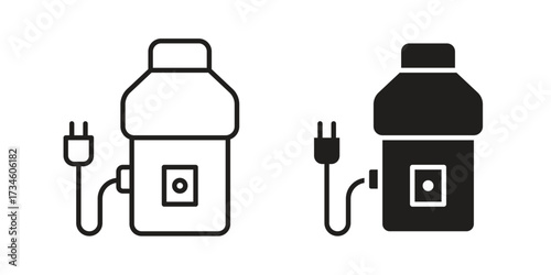 Garbage disposal icons in line stroke outline art and clip art