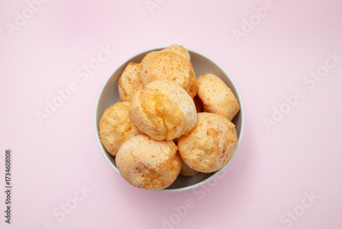 Cheese bread bowl, Brazilian snack, pao de queijo
