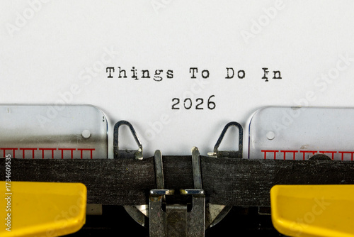 Things To Do In 2026 written on an old typewriter	