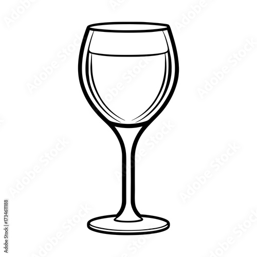 empty wine glass isolated
