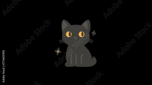 Halloween cats icon animation with black silhouettes leaping across eerie moonlight serves as design for cinematic trailers, spooky overlays, mysterious digital intros, festive celebration visuals