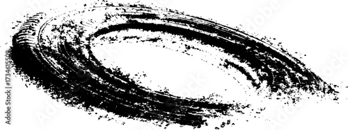 Vector black-and-white tire tracks and skid marks isolated white background. motocross, drifting, drag racing, and off-road vehicles, featuring grunge splatter and tread patterns for car.