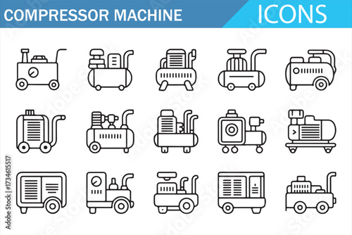 Industrial Compressors Minimal Linear Pictograms
