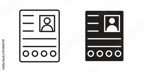 Criminal record icons in line stroke outline art and clip art