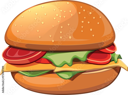 hamburger on white background,Burger Cartoon