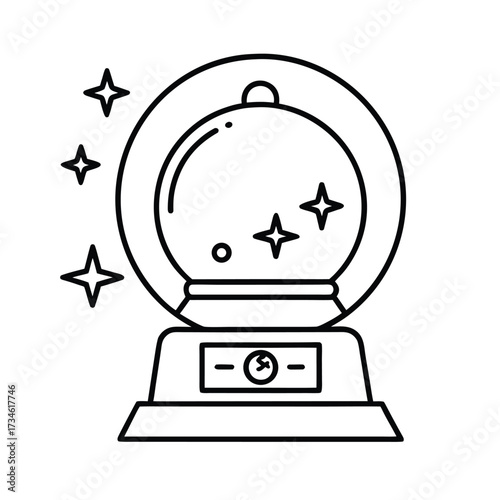 AI Fortune Teller Digital Halloween Outline Design