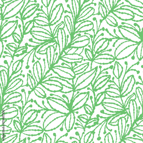 Monochrome seamless pattern with flowers.  Vector illustration