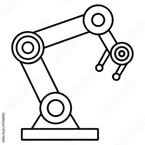 Outline of a robotic arm joints grippers