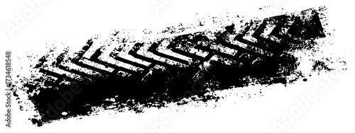 Vector black-and-white tire tracks and skid marks isolated white background. Tire trace track wheels texture and background, Auto tire tread grunge, Car wheel tyre tread track black tyre print, 