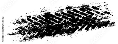 Vector black-and-white tire tracks and skid marks isolated white background. Tire trace track wheels texture and background, Auto tire tread grunge, Car wheel tyre tread track black tyre print, 