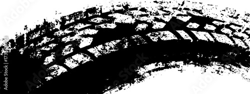 Vector black-and-white tire tracks and skid marks isolated white background. Tire trace track wheels texture and background, Auto tire tread grunge, Car wheel tyre tread track black tyre print, 
