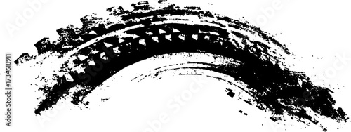 Vector black-and-white tire tracks and skid marks isolated white background. Tire trace track wheels texture and background, Auto tire tread grunge, Car wheel tyre tread track black tyre print, 
