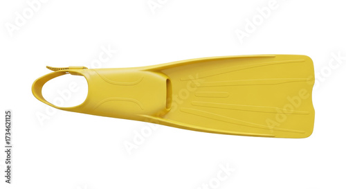 Foto Isolated yellow dive fin for swimming, snorkeling, or scuba diving, flipper for