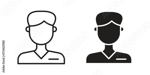 Cashier icons in line stroke outline art and clip art