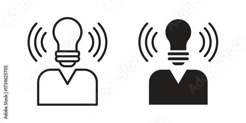 Brand awareness icons in line stroke outline art and clip art