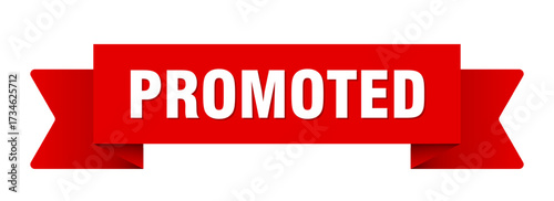 promoted ribbon isolated on transparent background. promoted ribbon