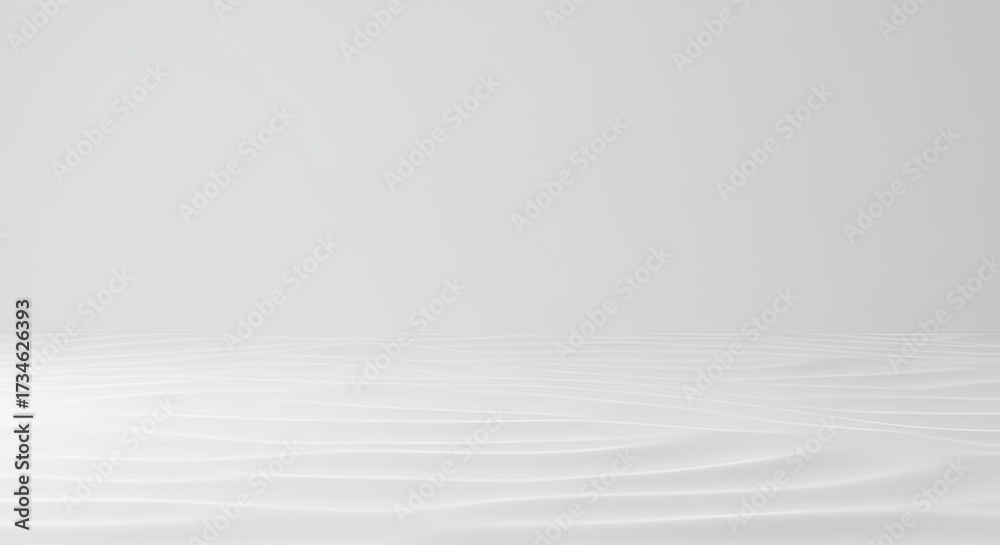 Fototapeta premium Minimalist background a clean white floor with subtle reflections open space. 