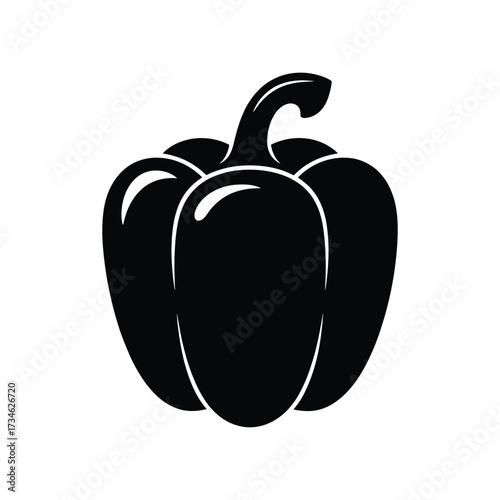 Black silhouette of a bell pepper vegetable icon