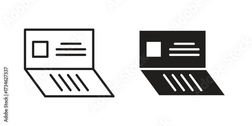 Bankbook icons in line stroke outline art and clip art