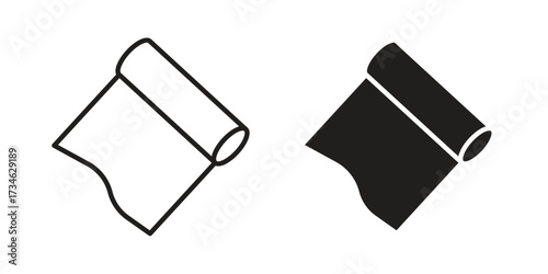 Aluminum foil icons in line stroke outline art and clip art