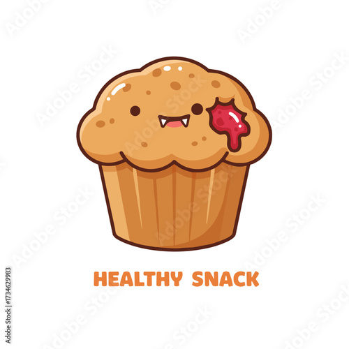 Icon for Halloween health-conscious catering featuring a cute snack cupcake