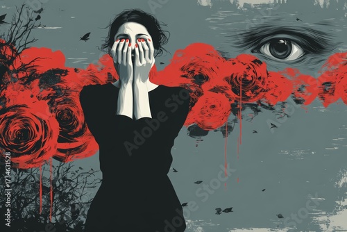 Aesthetic illustration for mental depressive disorder