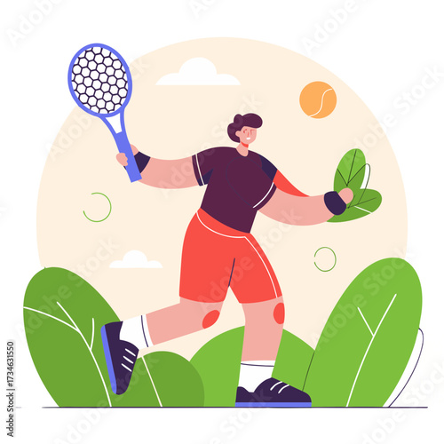 tennis player vector illustration